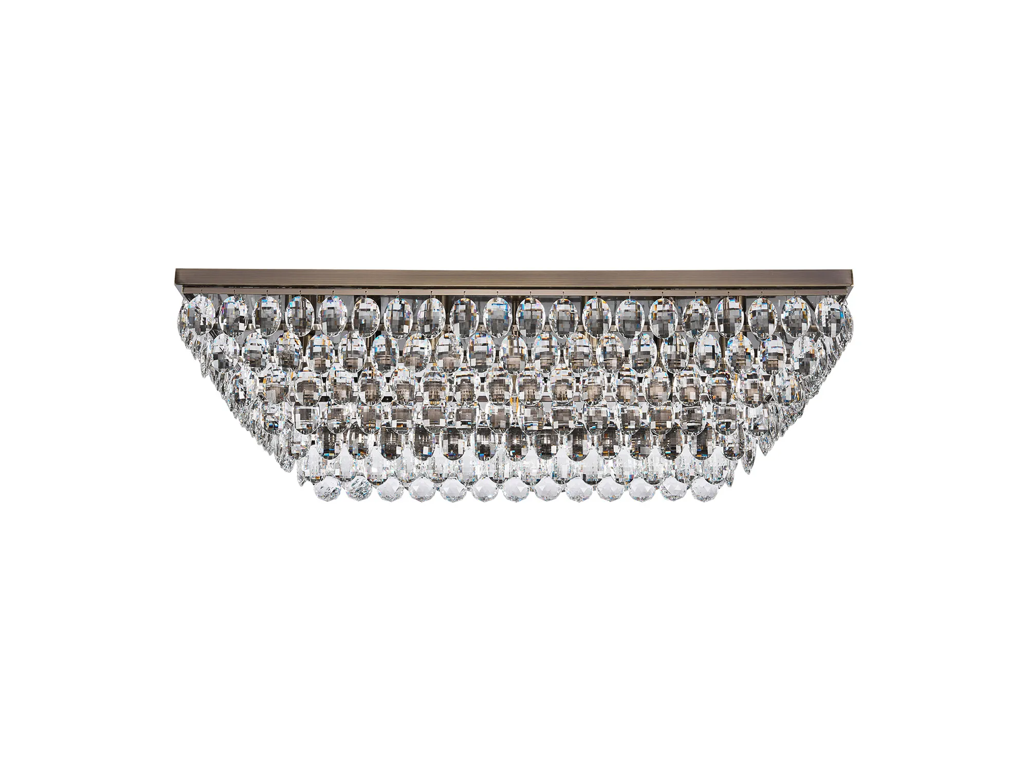 Coniston Linear Flush Ceiling 11 Light (21.8kg) Antique Brass IL32827AB  Diyas Coniston Antique Brass